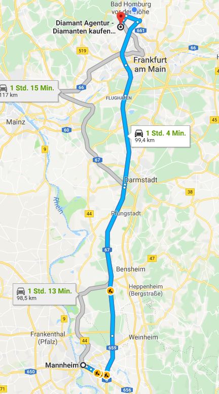 Anfahrt Mannheim Goldankauf