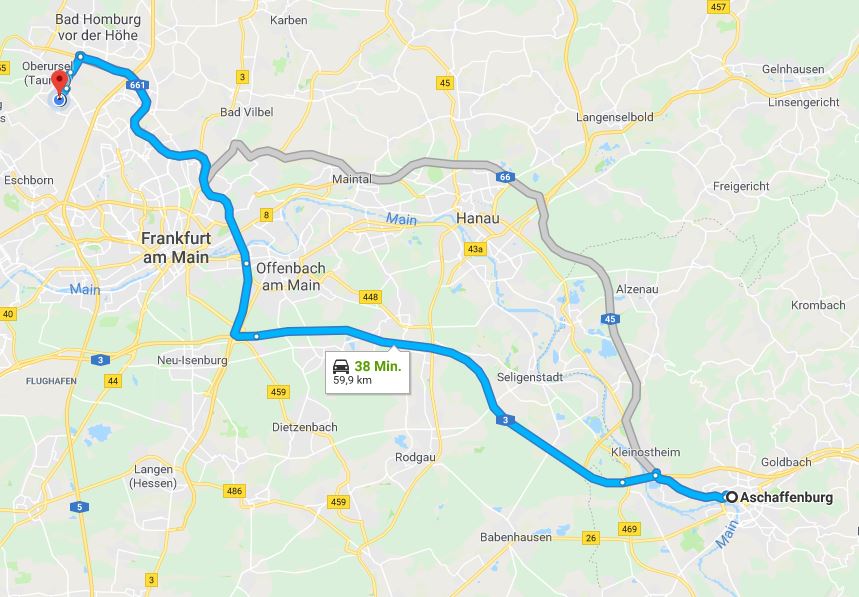 Anfahrt Aschaffenburg